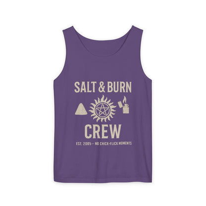 Salt & Burn Crew Tank Top - Supernatural Fan Design | Comfort Colors® Unisex Garment-Dyed Tank | Hunter Aesthetic Summer Wear