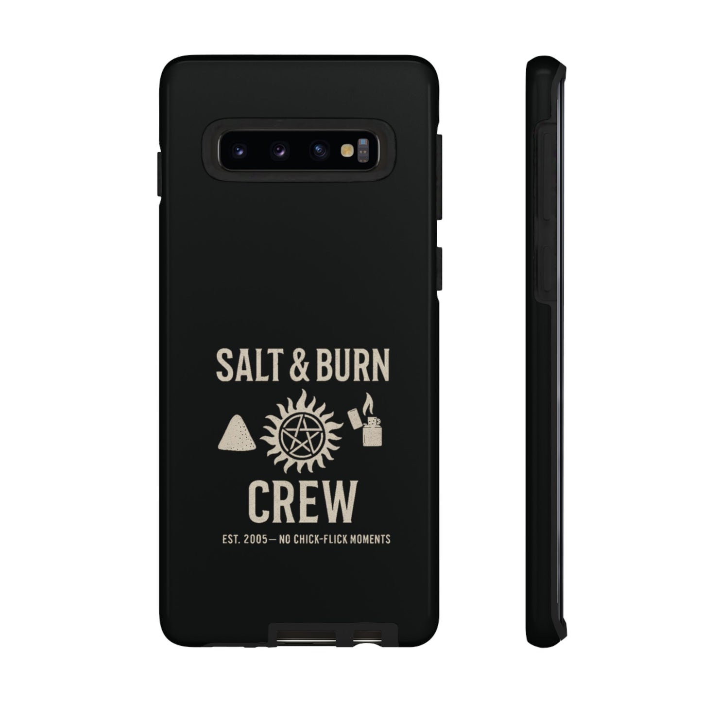 Salt & Burn Crew Tough Phone Case - Supernatural Fan Design | Dual-Layer Protective Cover | Anti-Possession Hunter Aesthetic Case