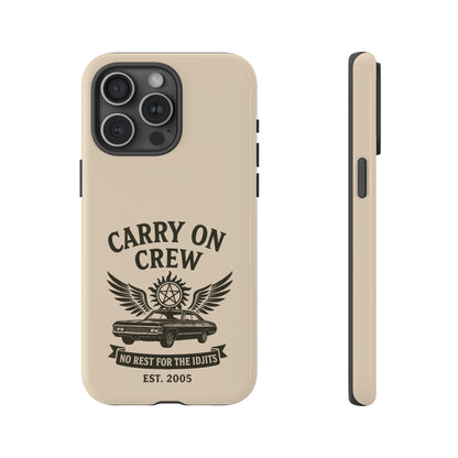 Carry On Crew Glossy Tough Phone Case - Supernatural Fan Design | Protective Cover