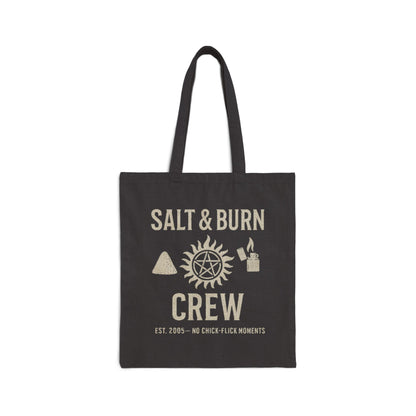 Salt & Burn Crew Tote Bag - Supernatural Fan Design | Canvas Tote | Hunter Gear Carryall for Everyday Use