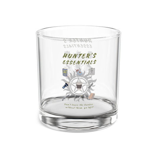 Hunter's Essentials Whiskey Glass - Supernatural Fan Design | 10oz Rocks Glass | Fandom Drinkware