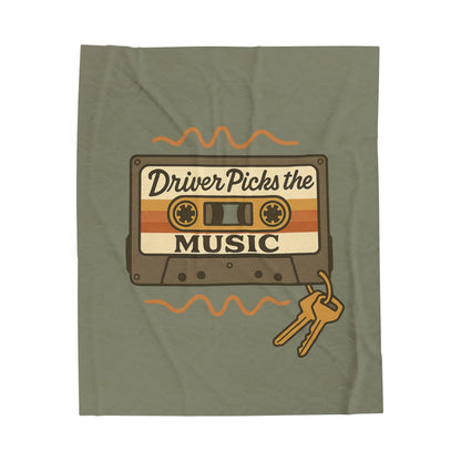 Driver Picks the Music Plush Blanket - Supernatural Fan Design | Throw | Cozy Vintage Road Trip Blanket