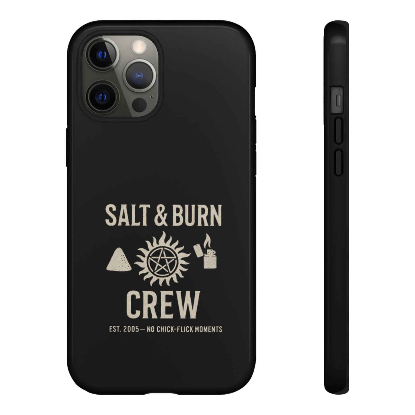 Salt & Burn Crew Tough Phone Case - Supernatural Fan Design | Dual-Layer Protective Cover | Anti-Possession Hunter Aesthetic Case