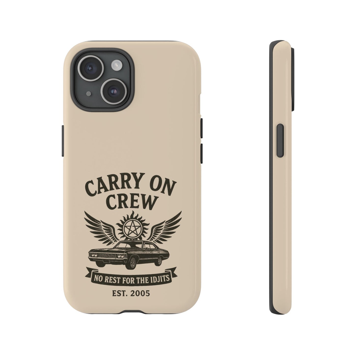 Carry On Crew Glossy Tough Phone Case - Supernatural Fan Design | Protective Cover