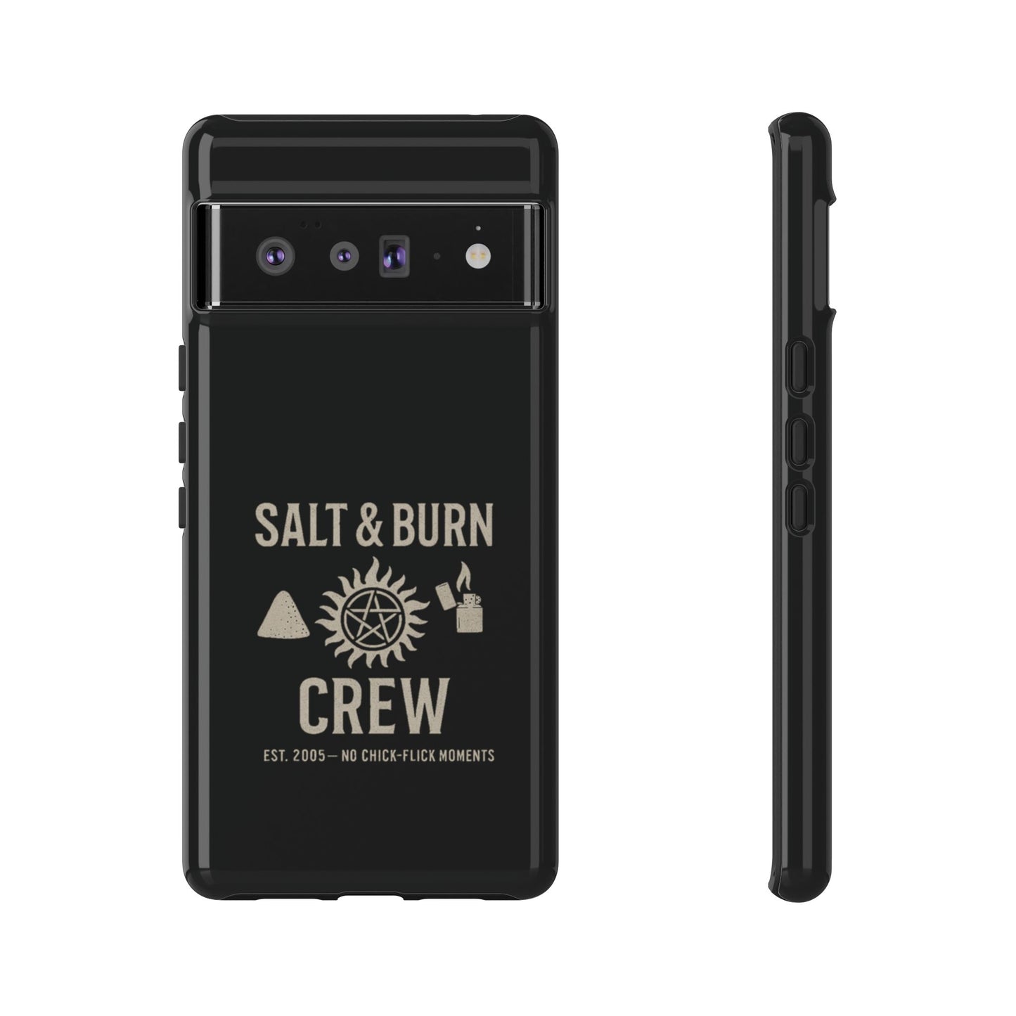 Salt & Burn Crew Tough Phone Case - Supernatural Fan Design | Dual-Layer Protective Cover | Anti-Possession Hunter Aesthetic Case