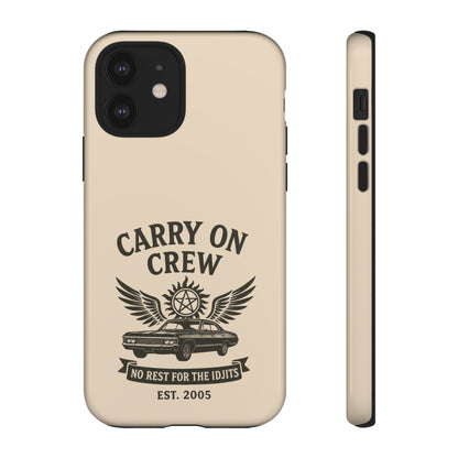 Carry On Crew Glossy Tough Phone Case - Supernatural Fan Design | Protective Cover