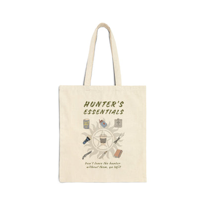 Hunter's Essentials Canvas Tote Bag - Supernatural Fan Design | Cotton Tote | Everyday Fandom Carryall