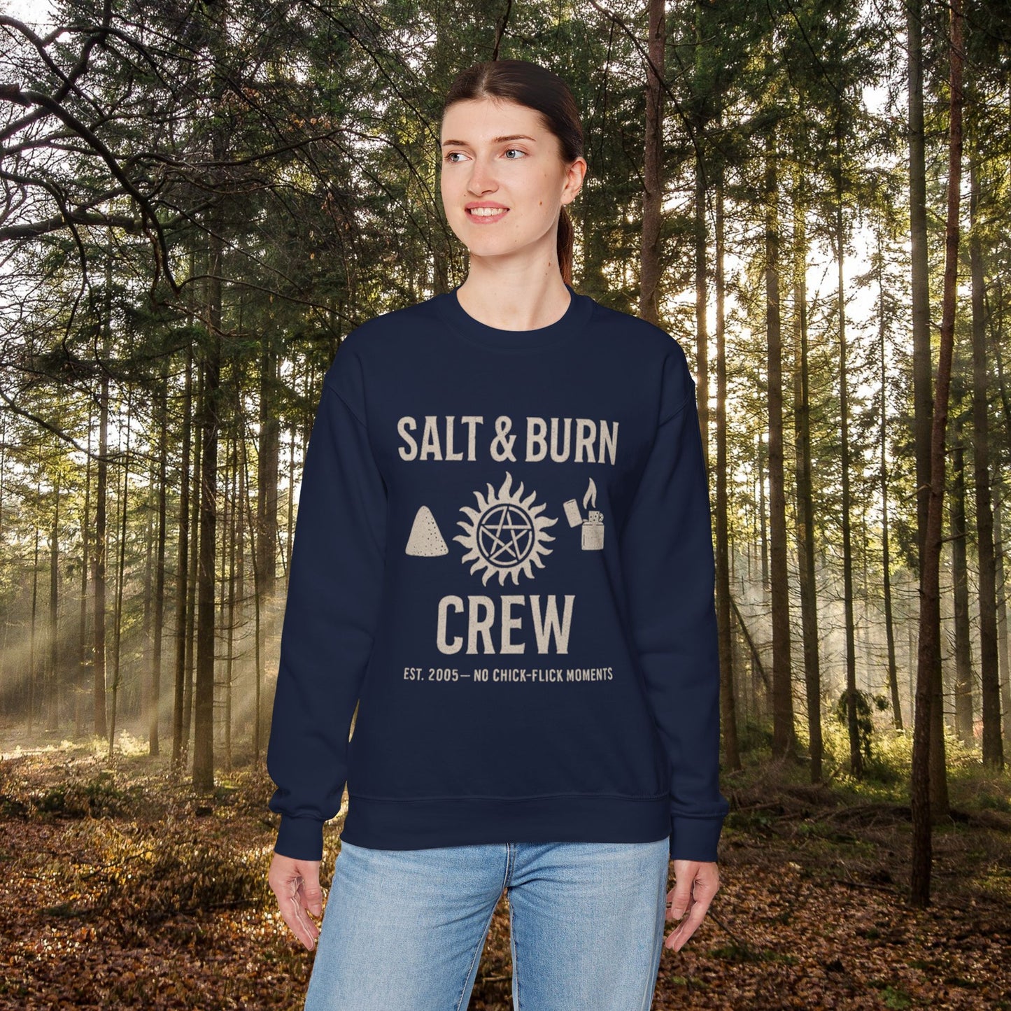 Salt & Burn Crew Crewneck Sweatshirt - Supernatural Fan Design | Unisex Pullover | Grunge Hunter Apparel | 7 colors