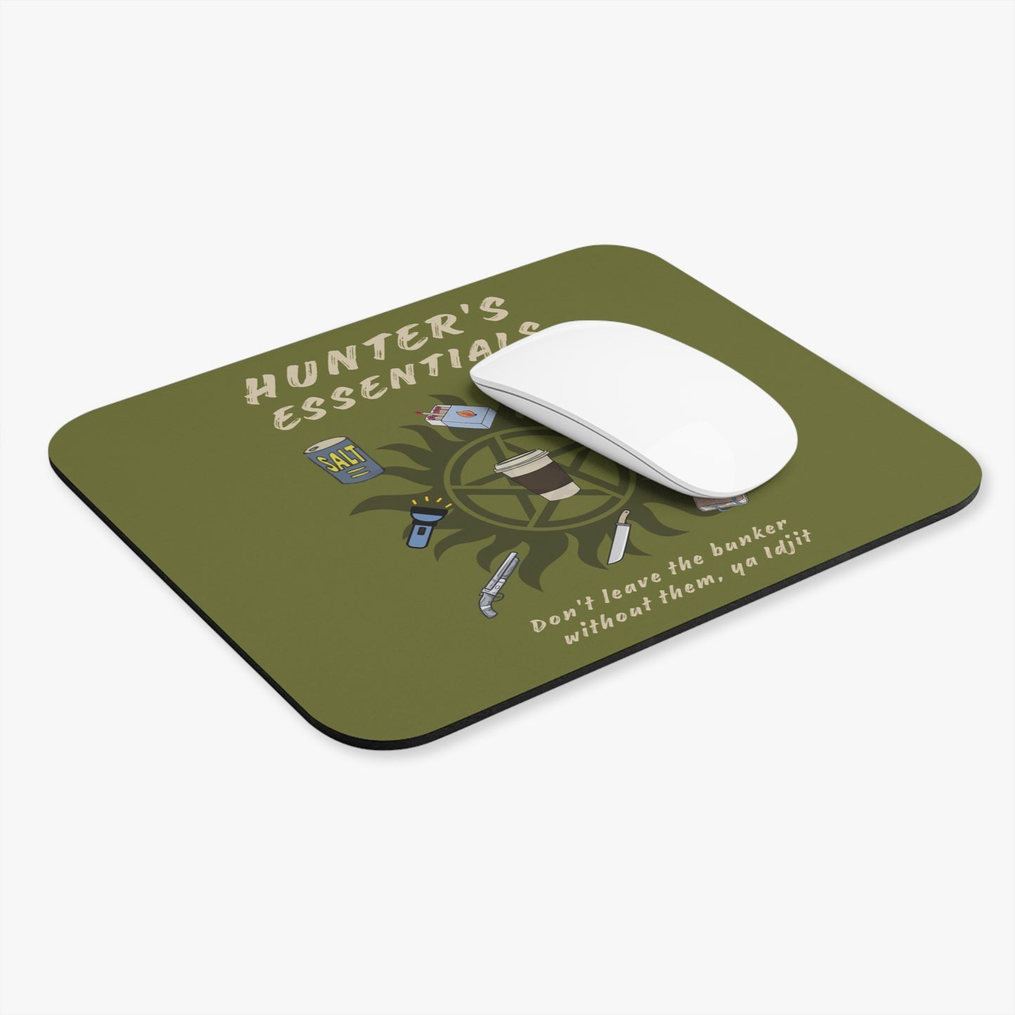 Hunter's Essentials Mouse Pad - Supernatural Fan Design | Desk Mat | Fandom Gaming & Office Accessory