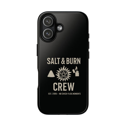 Salt & Burn Crew Tough Phone Case - Supernatural Fan Design | Dual-Layer Protective Cover | Anti-Possession Hunter Aesthetic Case