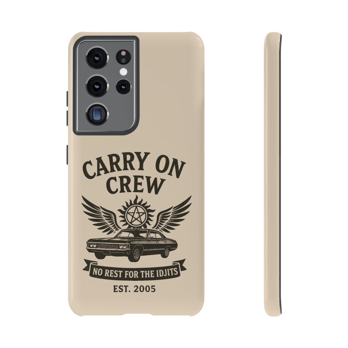 Carry On Crew Glossy Tough Phone Case - Supernatural Fan Design | Protective Cover