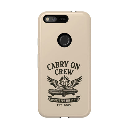 Carry On Crew Glossy Tough Phone Case - Supernatural Fan Design | Protective Cover