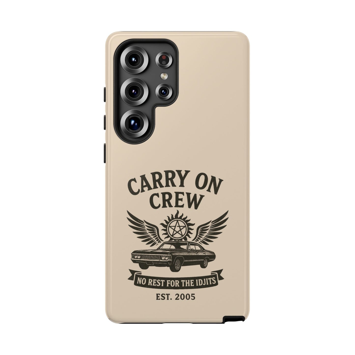Carry On Crew Glossy Tough Phone Case - Supernatural Fan Design | Protective Cover