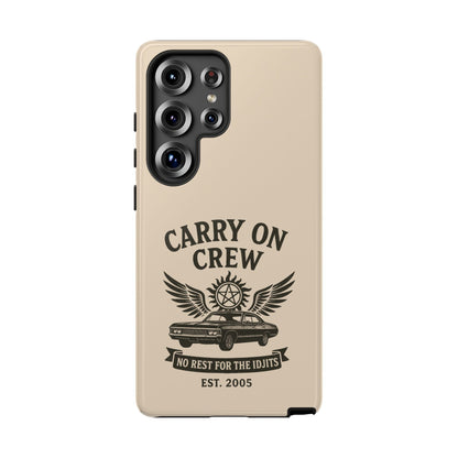 Carry On Crew Glossy Tough Phone Case - Supernatural Fan Design | Protective Cover