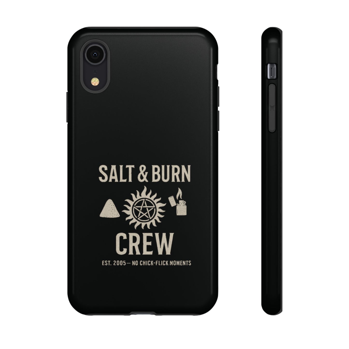Salt & Burn Crew Tough Phone Case - Supernatural Fan Design | Dual-Layer Protective Cover | Anti-Possession Hunter Aesthetic Case
