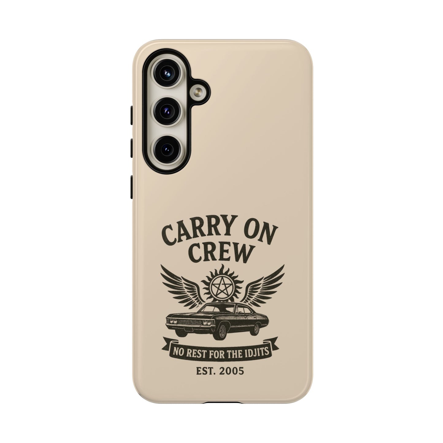 Carry On Crew Glossy Tough Phone Case - Supernatural Fan Design | Protective Cover