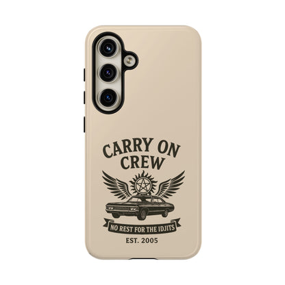 Carry On Crew Glossy Tough Phone Case - Supernatural Fan Design | Protective Cover