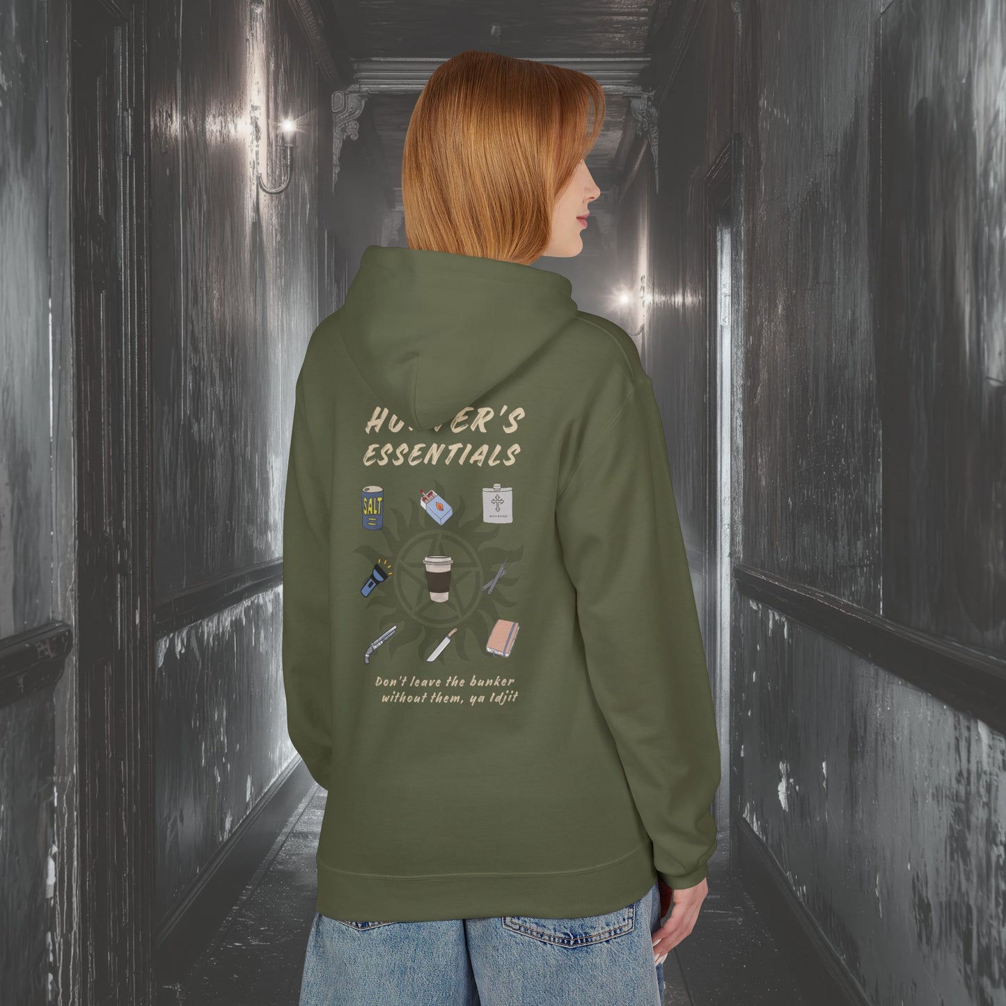 Hunter's Essentials Unisex Midweight Fleece Hoodie - Supernatural Fan Design | Pullover Hoodie