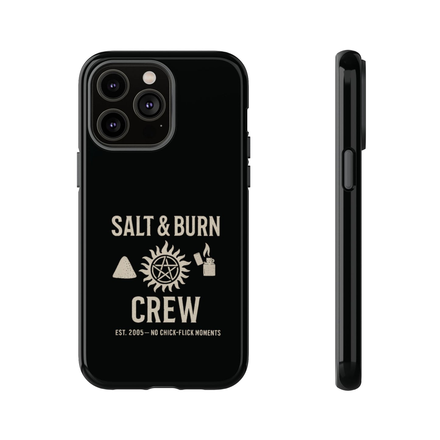 Salt & Burn Crew Tough Phone Case - Supernatural Fan Design | Dual-Layer Protective Cover | Anti-Possession Hunter Aesthetic Case