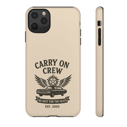 Carry On Crew Glossy Tough Phone Case - Supernatural Fan Design | Protective Cover