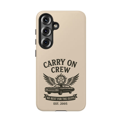 Carry On Crew Glossy Tough Phone Case - Supernatural Fan Design | Protective Cover