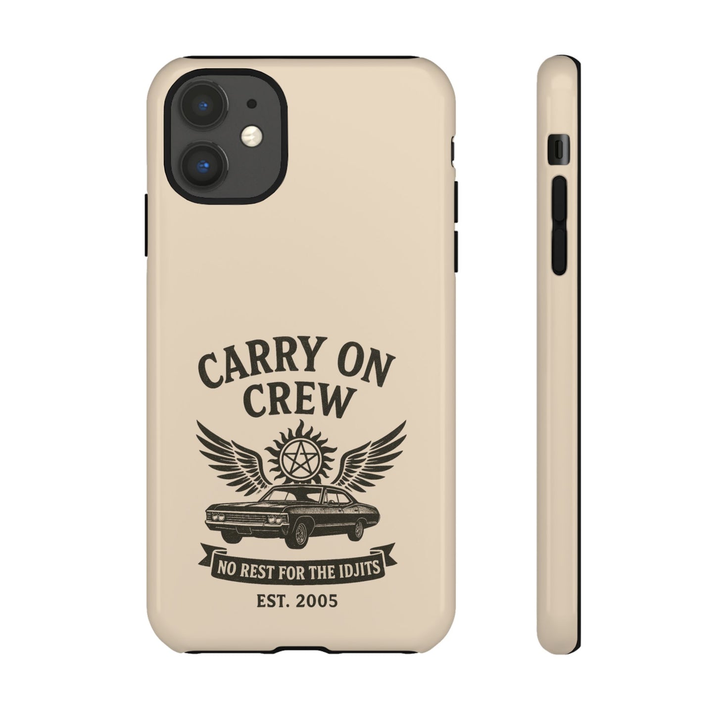 Carry On Crew Glossy Tough Phone Case - Supernatural Fan Design | Protective Cover