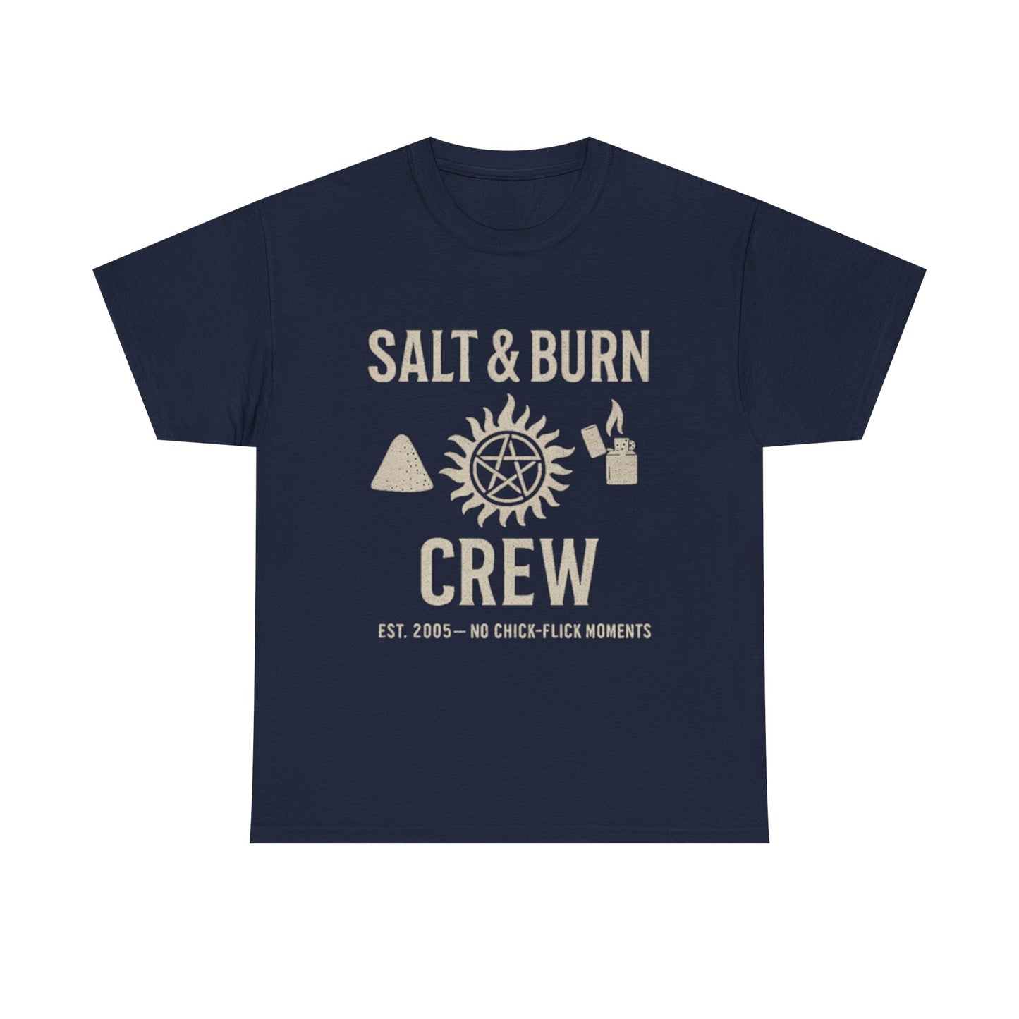 Salt & Burn Crew T-Shirt - Supernatural Fan Design | Grunge Tee for Hunters | Unisex Anti-Possession Symbol Shirt | Vintage Fandom Graphic Tee