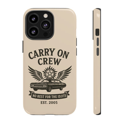 Carry On Crew Glossy Tough Phone Case - Supernatural Fan Design | Protective Cover