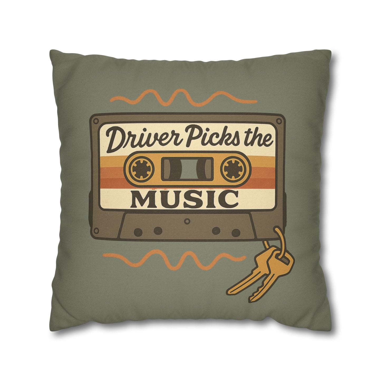 Driver Picks the Music Throw Pillow Case - Supernatural Fan Design | Home Decor | Vintage Road Trip Accent Pillow Cover