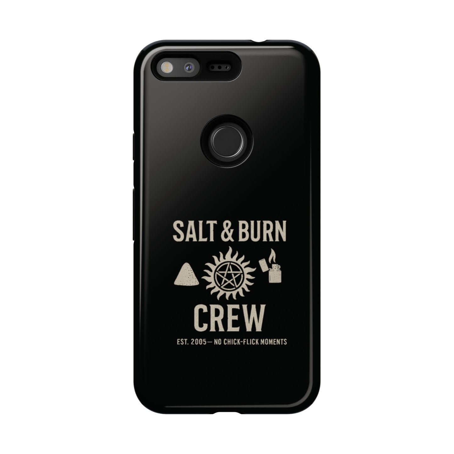 Salt & Burn Crew Tough Phone Case - Supernatural Fan Design | Dual-Layer Protective Cover | Anti-Possession Hunter Aesthetic Case