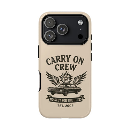 Carry On Crew Glossy Tough Phone Case - Supernatural Fan Design | Protective Cover