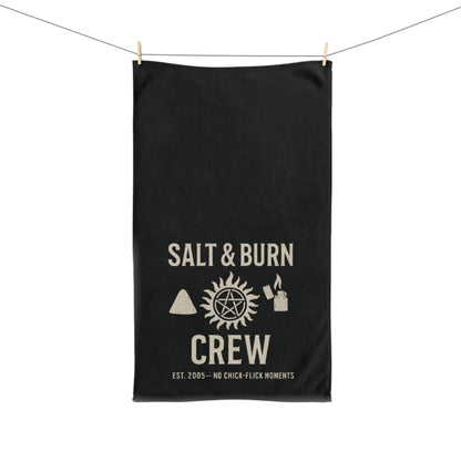 Salt & Burn Crew Hand Towel - Supernatural Fan Design | Kitchen, Bar & Home Decor | Grunge Hunter