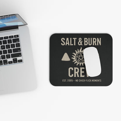Salt & Burn Crew Mouse Pad - Supernatural Fan Design | Desk Mat | Grunge Gamer & Office Accessory