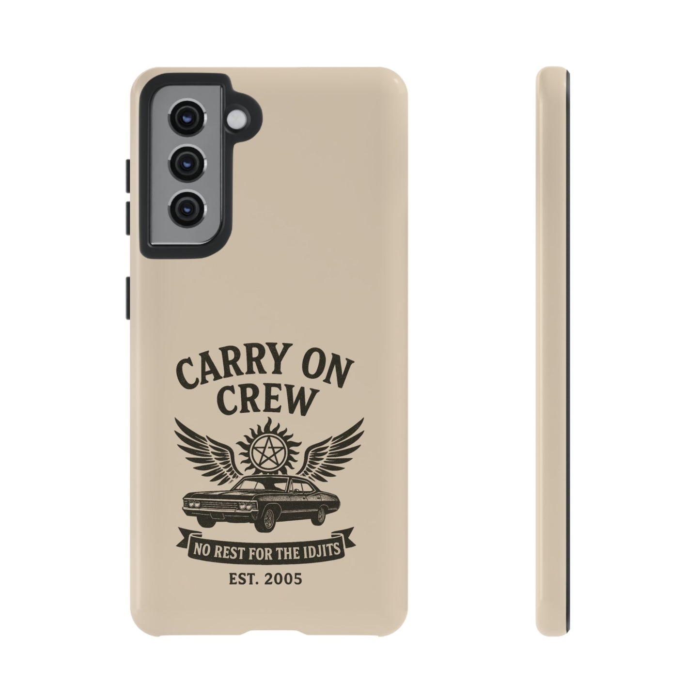 Carry On Crew Glossy Tough Phone Case - Supernatural Fan Design | Protective Cover