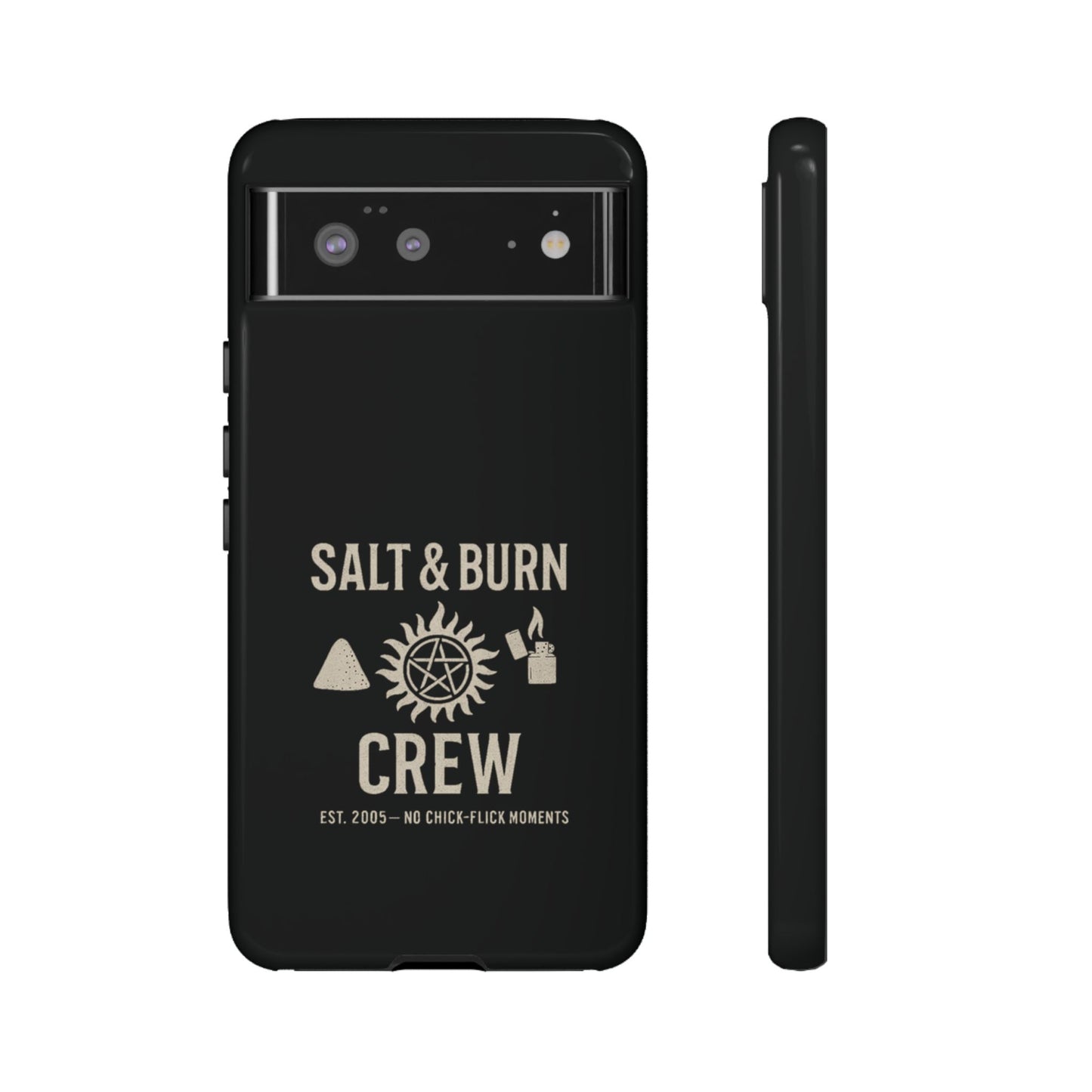 Salt & Burn Crew Tough Phone Case - Supernatural Fan Design | Dual-Layer Protective Cover | Anti-Possession Hunter Aesthetic Case