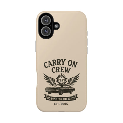 Carry On Crew Glossy Tough Phone Case - Supernatural Fan Design | Protective Cover
