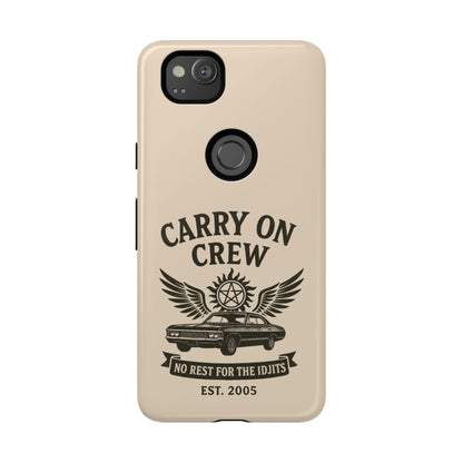Carry On Crew Glossy Tough Phone Case - Supernatural Fan Design | Protective Cover