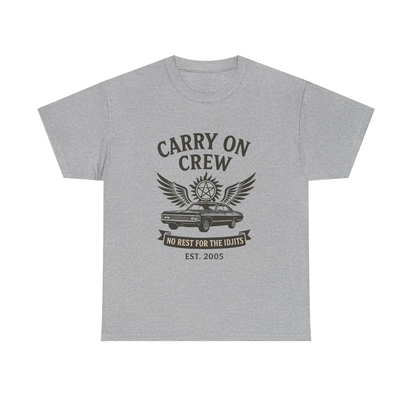 Carry On Crew Unisex Tee - Supernatural Fan Design | No Rest for the Idjits Vintage Grunge Shirt | Graphic Tee