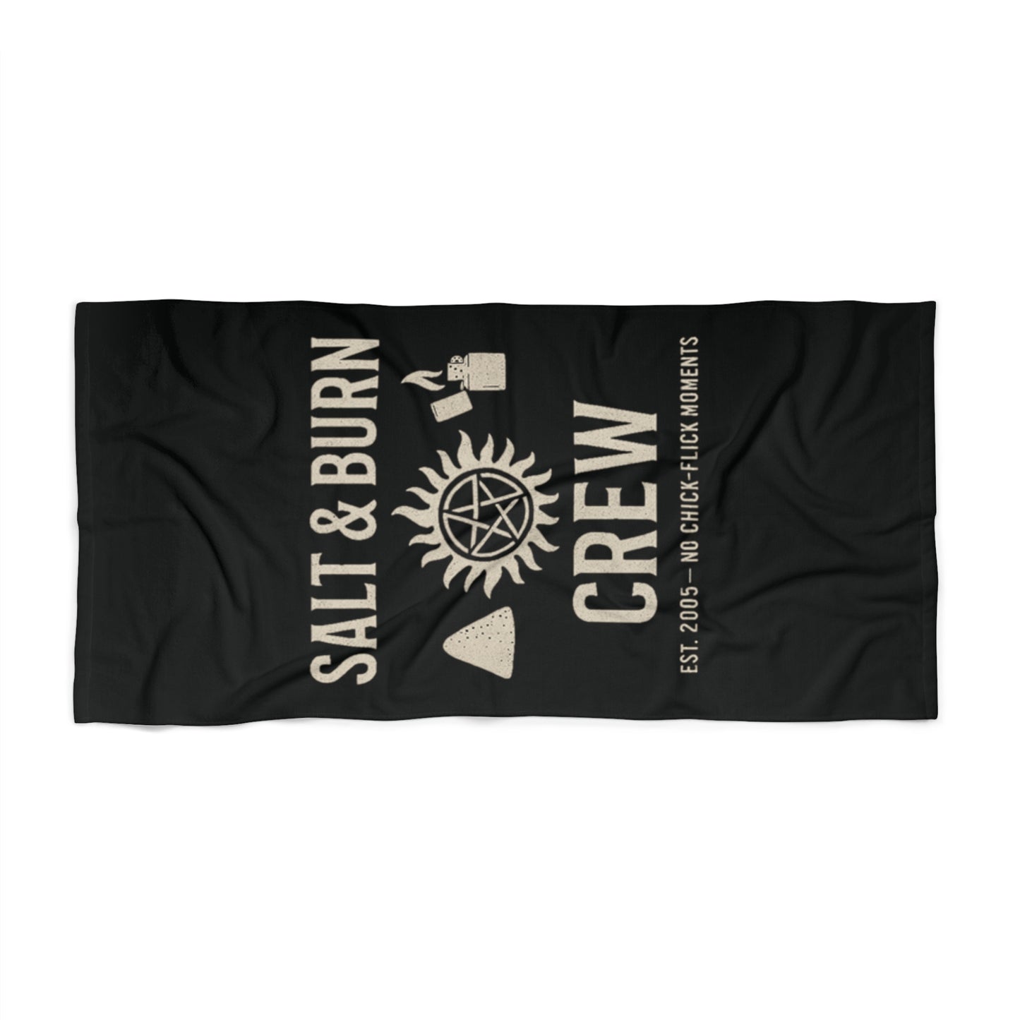Salt & Burn Crew Beach Towel - Supernatural Fan Design | Bath Towel | Grunge Hunter Pool & Beach