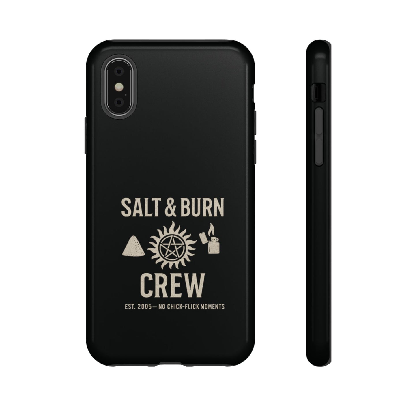 Salt & Burn Crew Tough Phone Case - Supernatural Fan Design | Dual-Layer Protective Cover | Anti-Possession Hunter Aesthetic Case