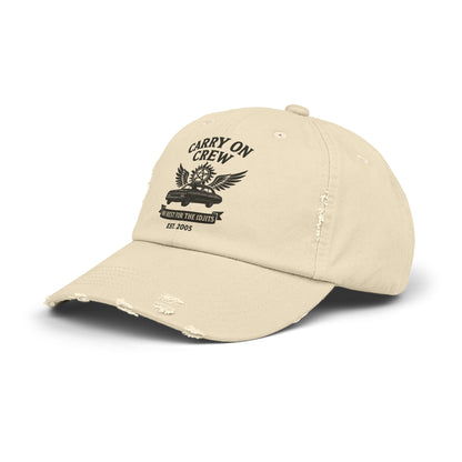 Carry On Crew Distressed Cap - Supernatural Fan Design | Vintage Hat