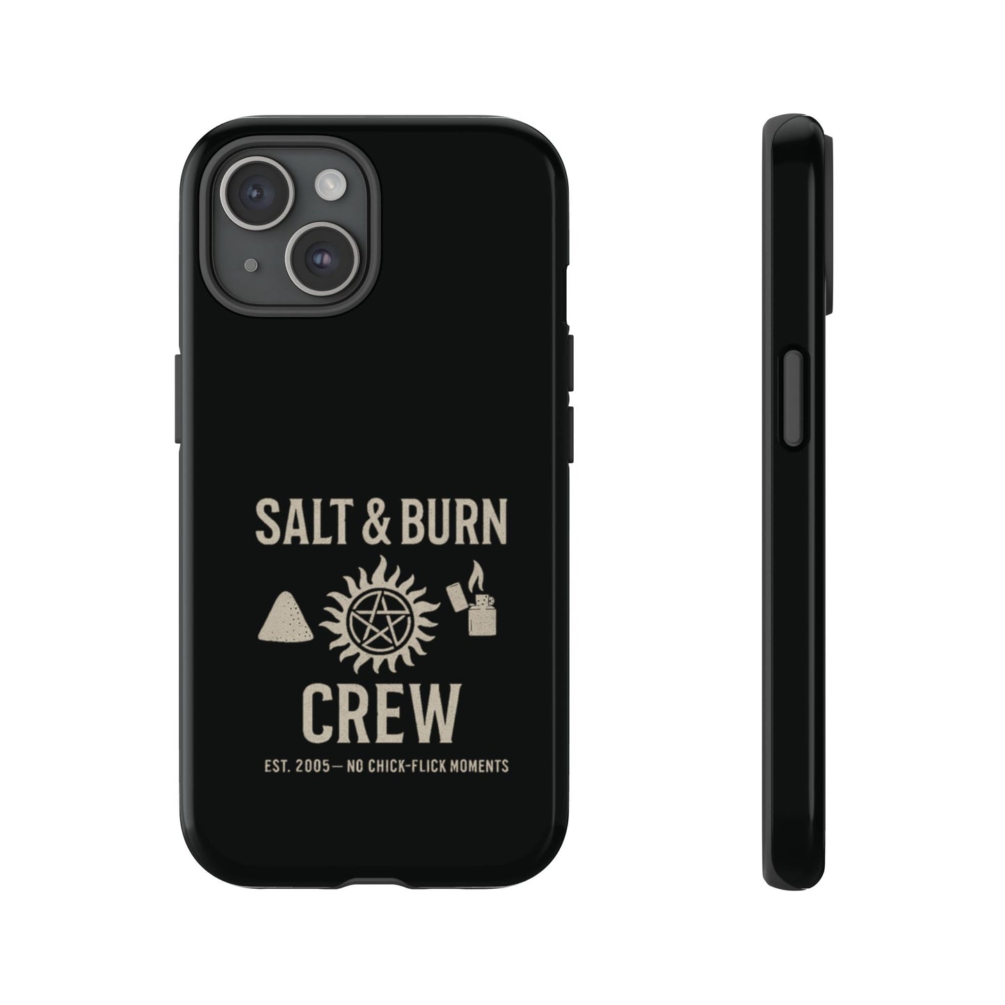 Salt & Burn Crew Tough Phone Case - Supernatural Fan Design | Dual-Layer Protective Cover | Anti-Possession Hunter Aesthetic Case