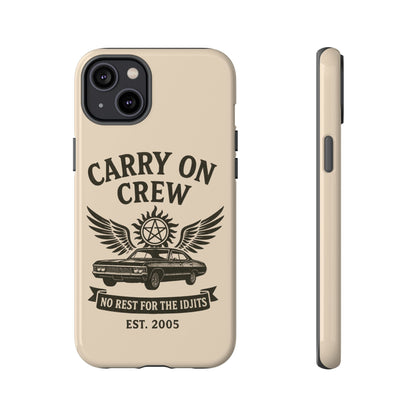 Carry On Crew Glossy Tough Phone Case - Supernatural Fan Design | Protective Cover