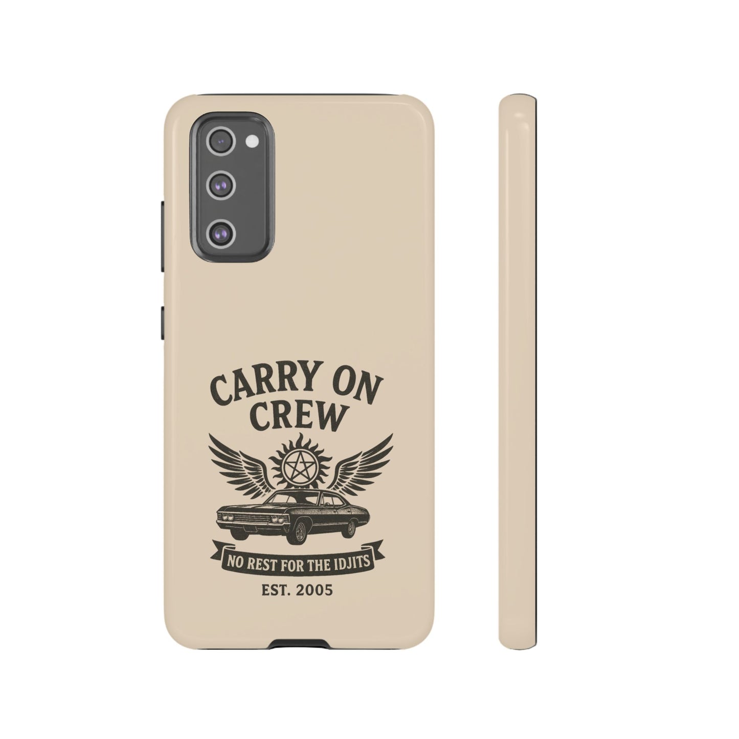 Carry On Crew Glossy Tough Phone Case - Supernatural Fan Design | Protective Cover