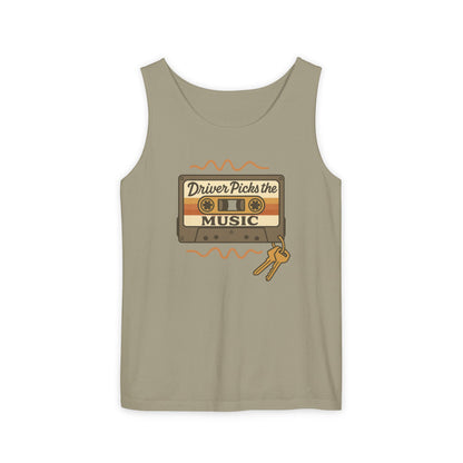 Driver Picks the Music Tank - Supernatural Fan Design | Unisex Vintage Cassette Graphic Top for Hunters & Road Warriors