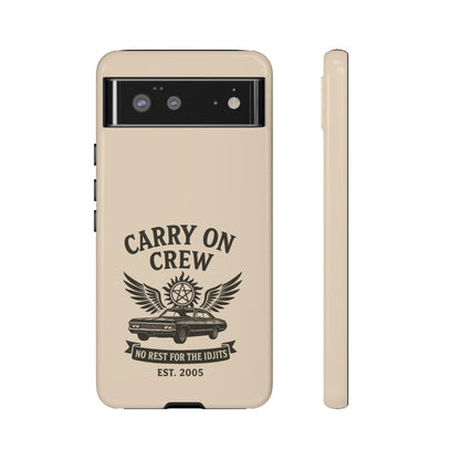 Carry On Crew Glossy Tough Phone Case - Supernatural Fan Design | Protective Cover