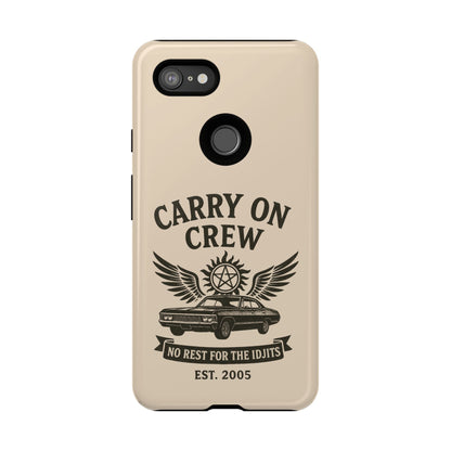 Carry On Crew Glossy Tough Phone Case - Supernatural Fan Design | Protective Cover
