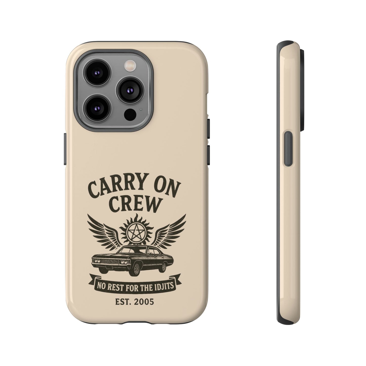 Carry On Crew Glossy Tough Phone Case - Supernatural Fan Design | Protective Cover