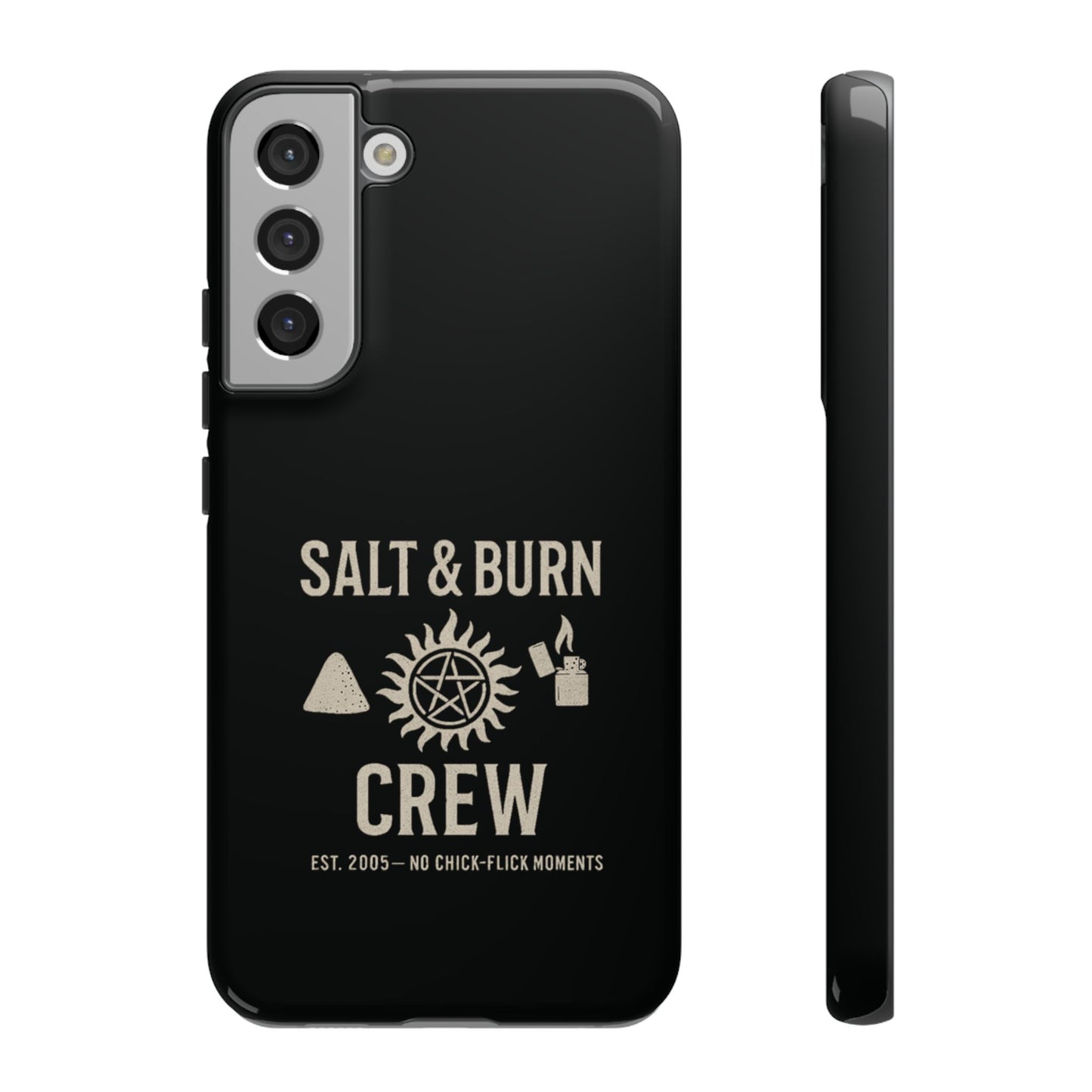 Salt & Burn Crew Tough Phone Case - Supernatural Fan Design | Dual-Layer Protective Cover | Anti-Possession Hunter Aesthetic Case