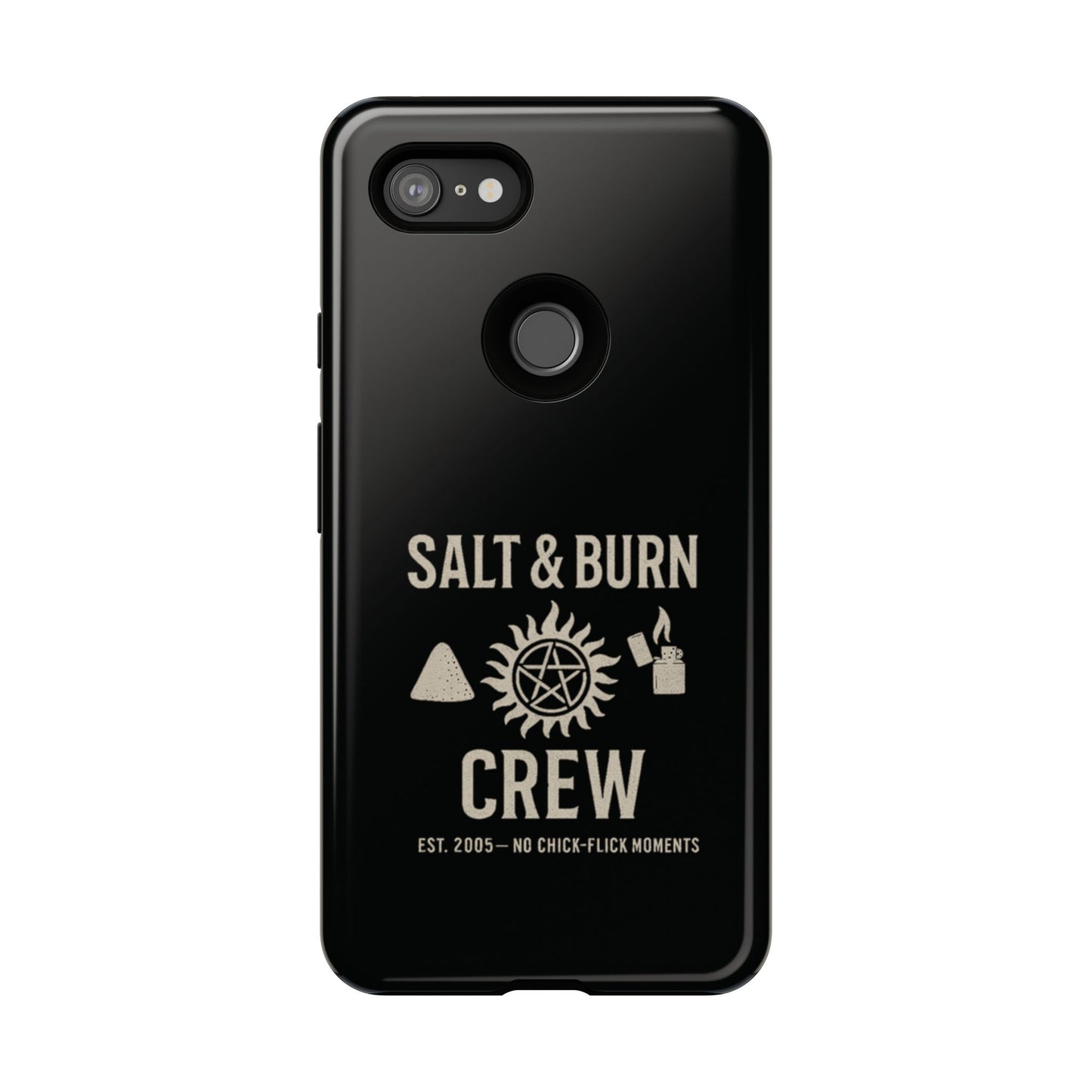 Salt & Burn Crew Tough Phone Case - Supernatural Fan Design | Dual-Layer Protective Cover | Anti-Possession Hunter Aesthetic Case